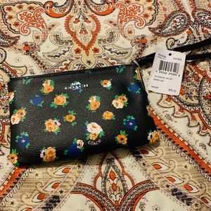 *New* Coach Black Floral Wristlet